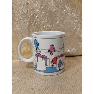 Vintage 1987 Houston Foods Anthropomorph Easter Eggs Ceramic Coffee Tea Cup Mug